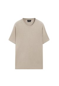 LIGHTWEIGHT CREW NECK WITH SHORT SLEEVE - T-shirt - bas - light brown