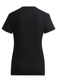 Camisa negra de manga corta con un patrón hexagonal texturizado. Hecha de material transpirable, con un diseño simple y sin adornos.