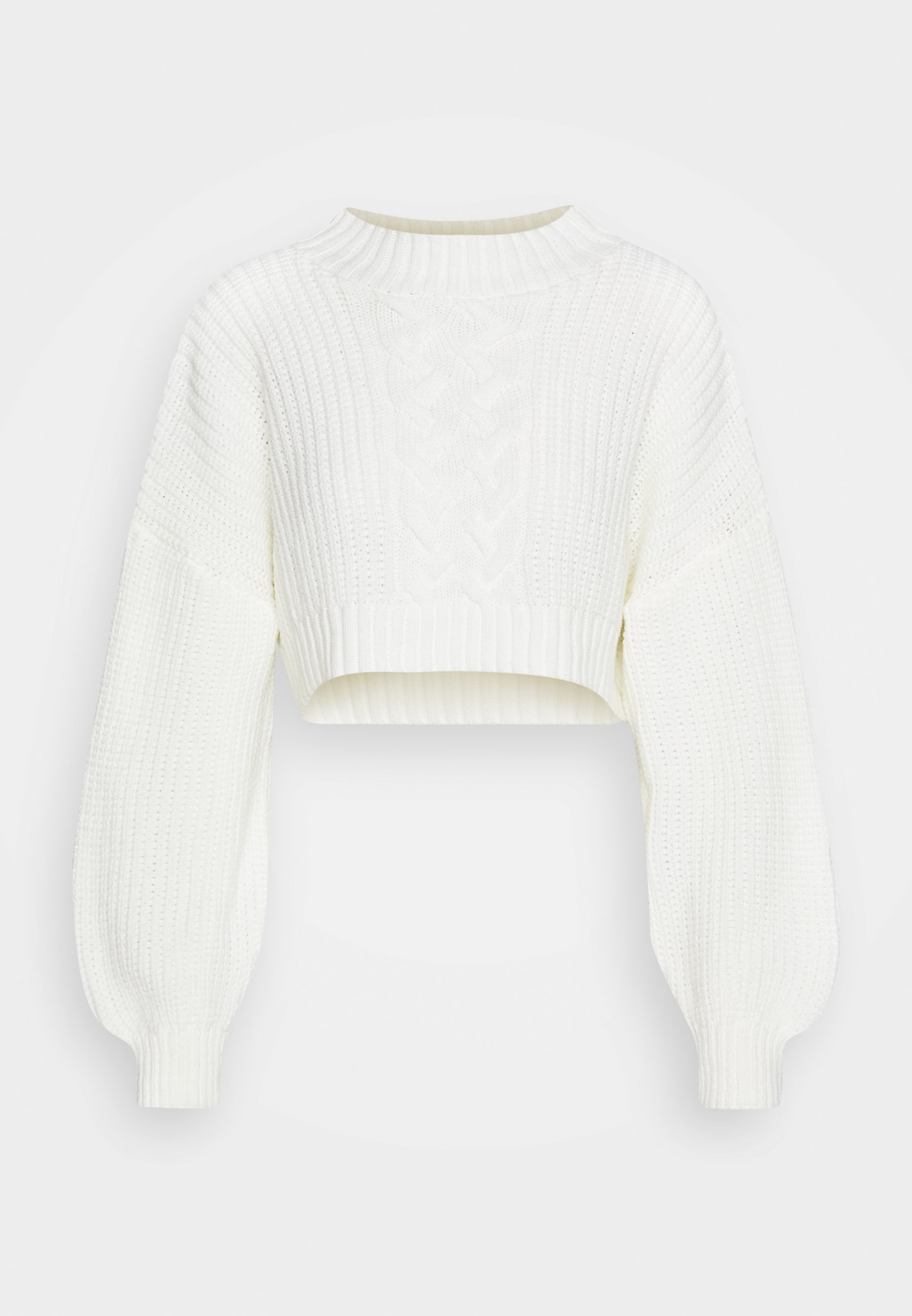 Missguided Petite CROPPED Strikkegenser off white Missguided Petite CROPPED Strikkegenser off white