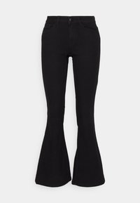 VERO MODA Vmscarlet Mr Sk Flared Coated Pants Noos Damesbroek, Zwart/Detail:gecoat, M / 30L
