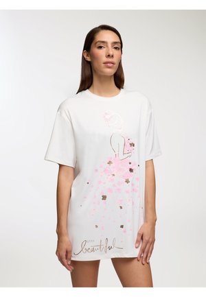 T-SHIRT MAXI DEL PIGIAMA - Maglia del pigiama - bianco lana