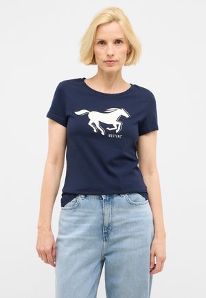 Print T-shirt - blau