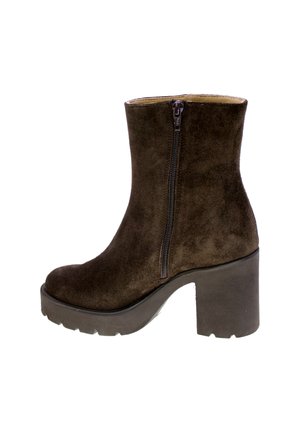 Stivaletti con plateau - marrone