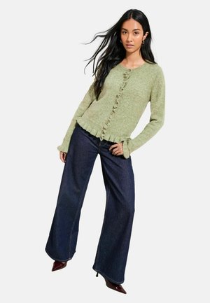 REGULAR FIT - RUFFLE DETAIL  - Cardigan - green