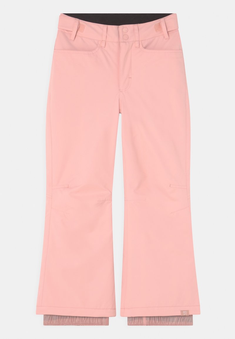 Pantaloni rosa chiaro con un design a gamba ampia, realizzati in un materiale morbido, con due tasche frontali e polsini elasticizzati all'orlo.