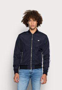 Antony Morato REVERSIBLE COAT SLIM FIT OUTSIDE IN TECHNO FABRIC PEACH TOUCH - Blusão aviador - ink blu