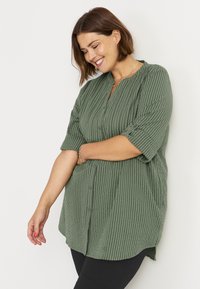 Cellbes of Sweden IN SEERSUCKER - Tunic - khaki green striped
