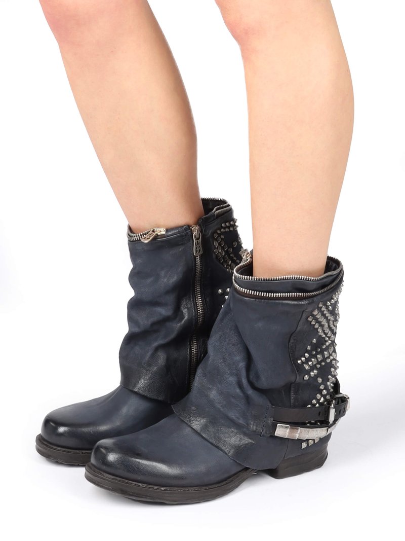 Damen Ankle Boots | A.S.98 Cowboy-/Bikerstiefelette dark blue/dunkelblau - XU98537 Damen Ankle Boots | A.S.98 Cowboy-/Bikerstiefelette dark blue/dunkelblau - XU98537