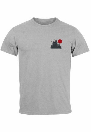 Neverless, LOGO WALD AUFDRUCK OUTDOOR FASHION STREETSTYLE NEVERLESS - T-Shirt print - grau