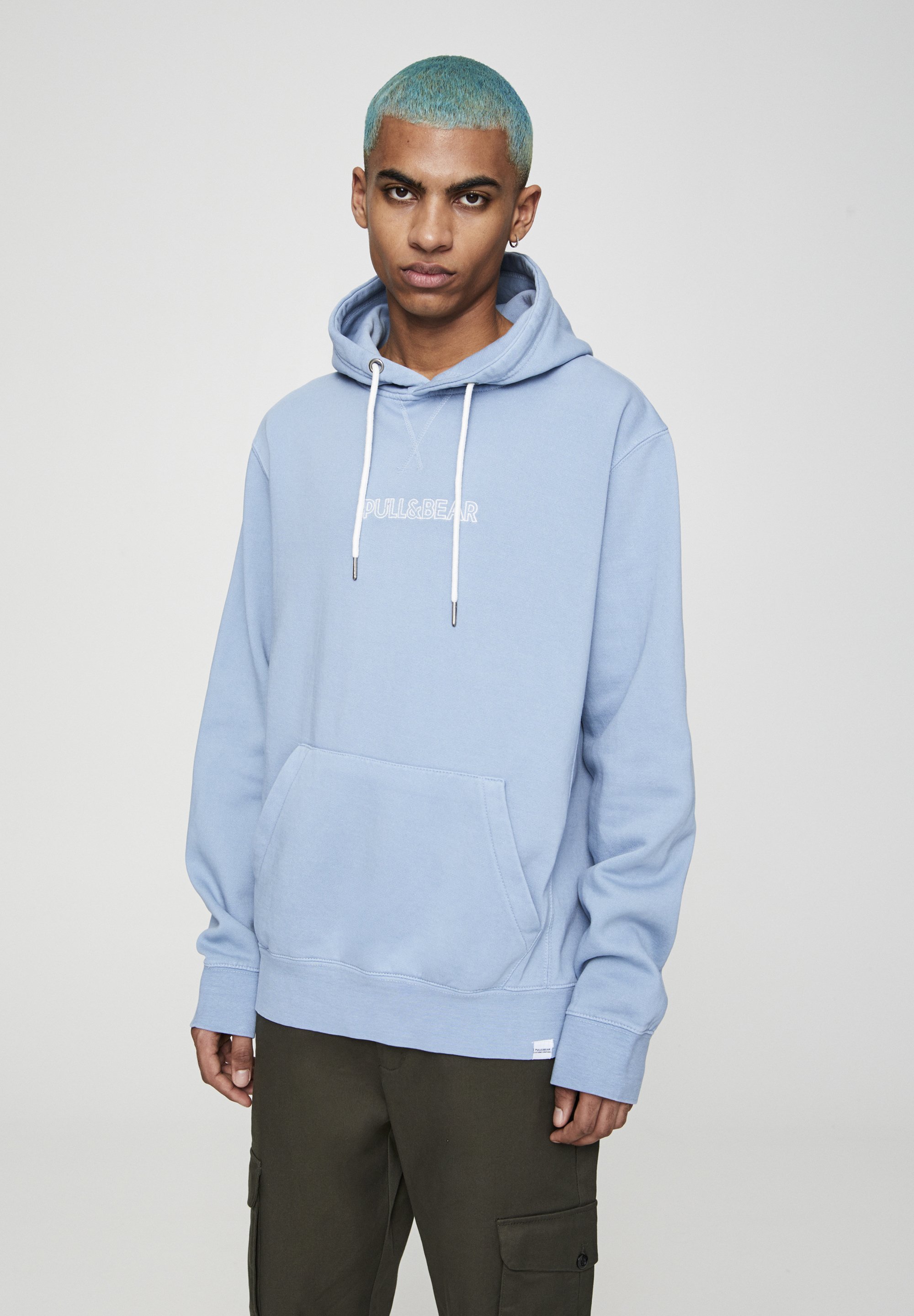 pull and bear blue hoodie