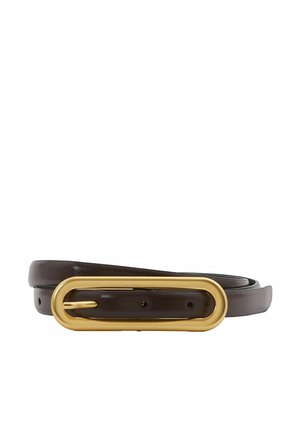 Reiss CHAYA THIN ELONGATED BUCKLE - Cintura - chocolate