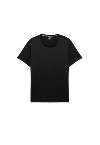 Sort kortærmet t-shirt i et blødt og glat stof. Rund Halsudskæring og subtile syninger på siderne. Enkel og minimalistisk design.