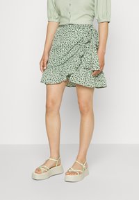 ONLY ONLOLIVIA WRAP SKIRT - Minissaia - hedge green