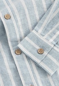 Next GRANDAD COLLAR LONG SLEEVE STANDARD - Hemd - grey stripe