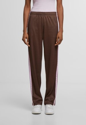 Tracksuit bottoms - dark brown pink