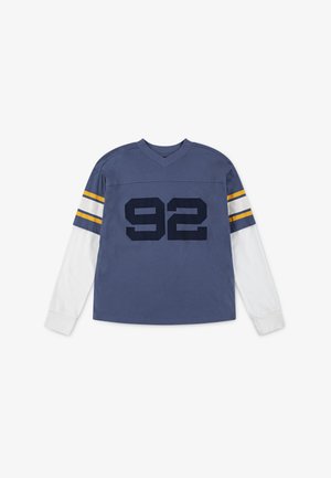 Abercrombie & Fitch FOOTBALL HANGDOWN TEE - Bluză cu mânecă lungă - vintage indigo