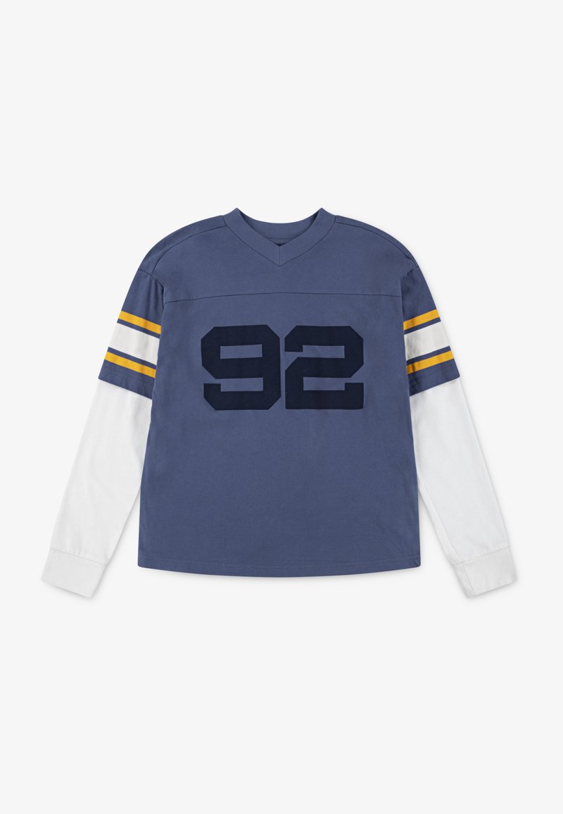 Abercrombie & Fitch FOOTBALL HANGDOWN TEE - Long sleeved top - vintage indigo