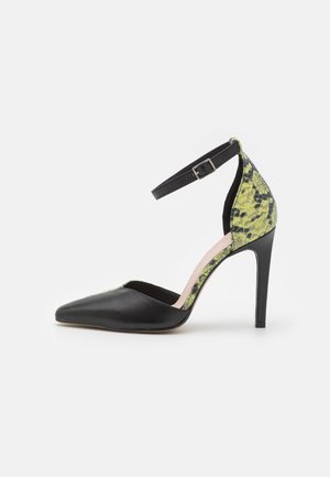 Zign LEATHER  - Højhælede pumps - black/green