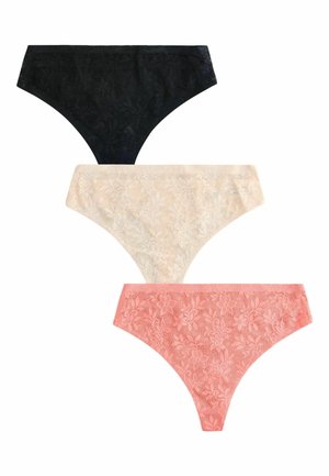 STOMA ALL OVER LACE NO VPL KNICKERS 3 PACK  - G-strenge - black cream coral pink