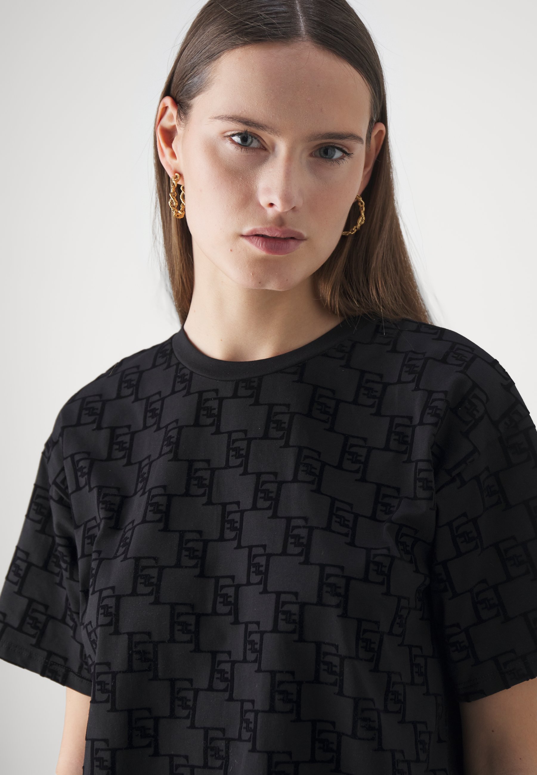 Elisabetta Franchi WOMENS - T-shirt con stampa - nero