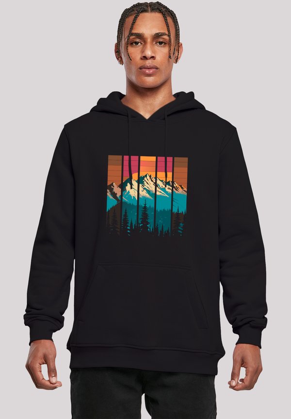 BERG SONNENUNTERGANG RETRO - Kapuzenpullover - schwarz