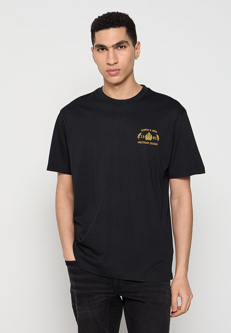 Scotch & Soda T-shirt print zwart