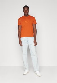 GANT TONAL SHIELD - Triko s potiskem - dark terracotta