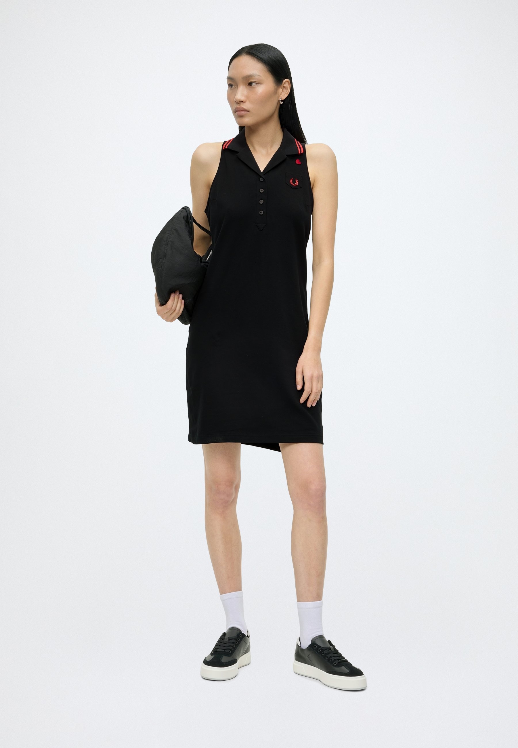 Fred Perry SLEEVELESS DRESS - T-Shirt Dress - black - Zalando.co.uk