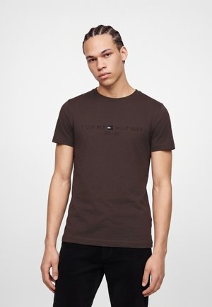 Tommy Hilfiger, LOGO SLIM - T-shirt imprimé - earthy brown