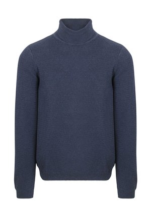 TURTLENECK  STRUCTURE MELANGE - Strickpullover - navy