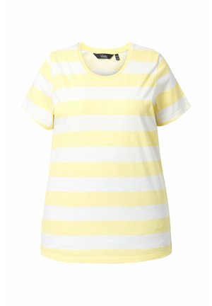 Ulla Popken, STRIPED SHORT SLEEVE - T-Shirt print - pale yellow