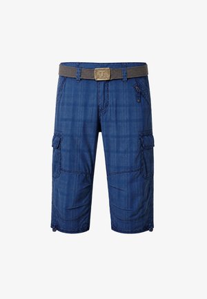 TIMEZONE, LOOSE FIT SHORTS GÜRTEL CARGO STYLE WADENLANG KARIERT - Shorts - blau