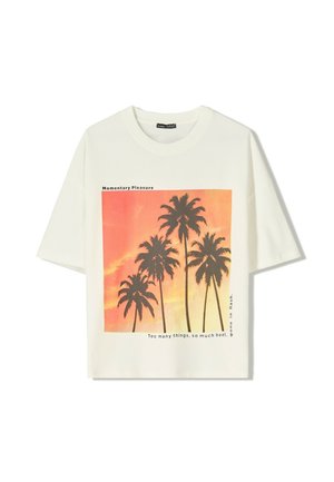 Nyomott mintás póló - beige