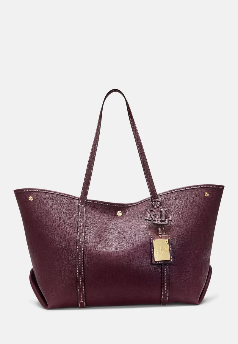 Lauren Ralph Lauren PEBBLED LEATHER LARGE EMERIE TOTE BAG - Weekend bag - pinot noir