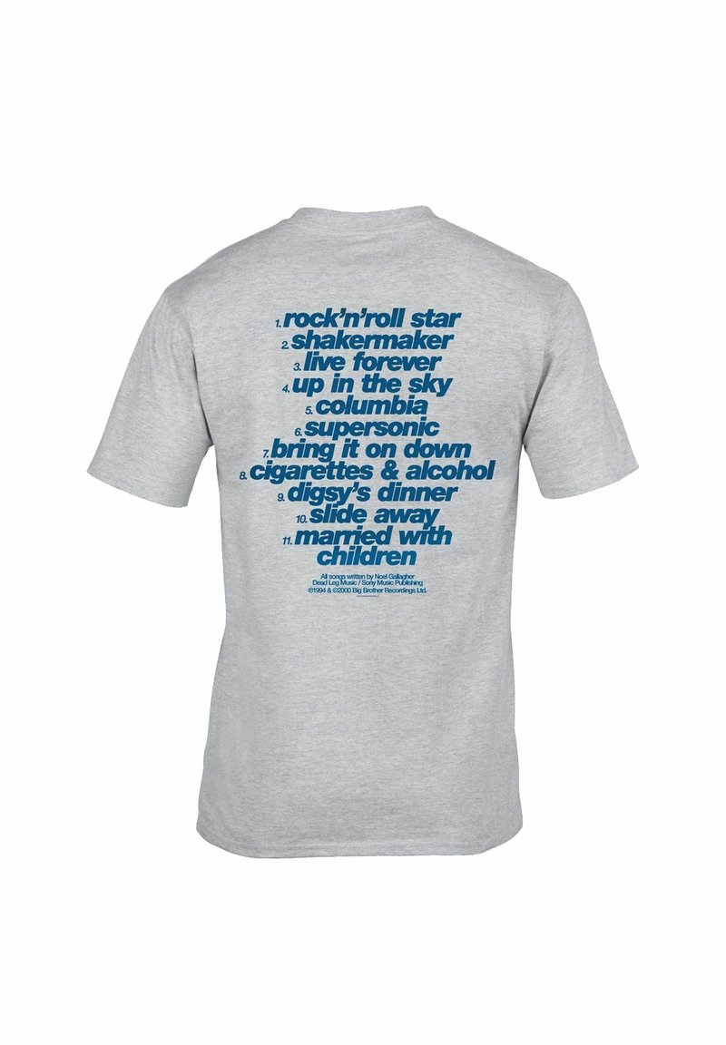 Rock Off Maglietta Ufficiale Oasis Definitely Maybe Promo - Grigia, Unisex In Cotone Morbido, Taglie XXS-XXL - 2