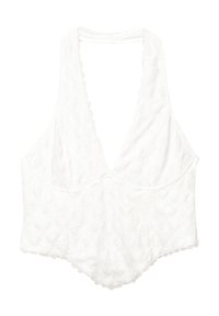 SWISS EMBROIDERY HALTER - Top - white