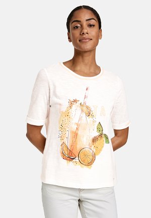 Print T-shirt - offwhite gemustert