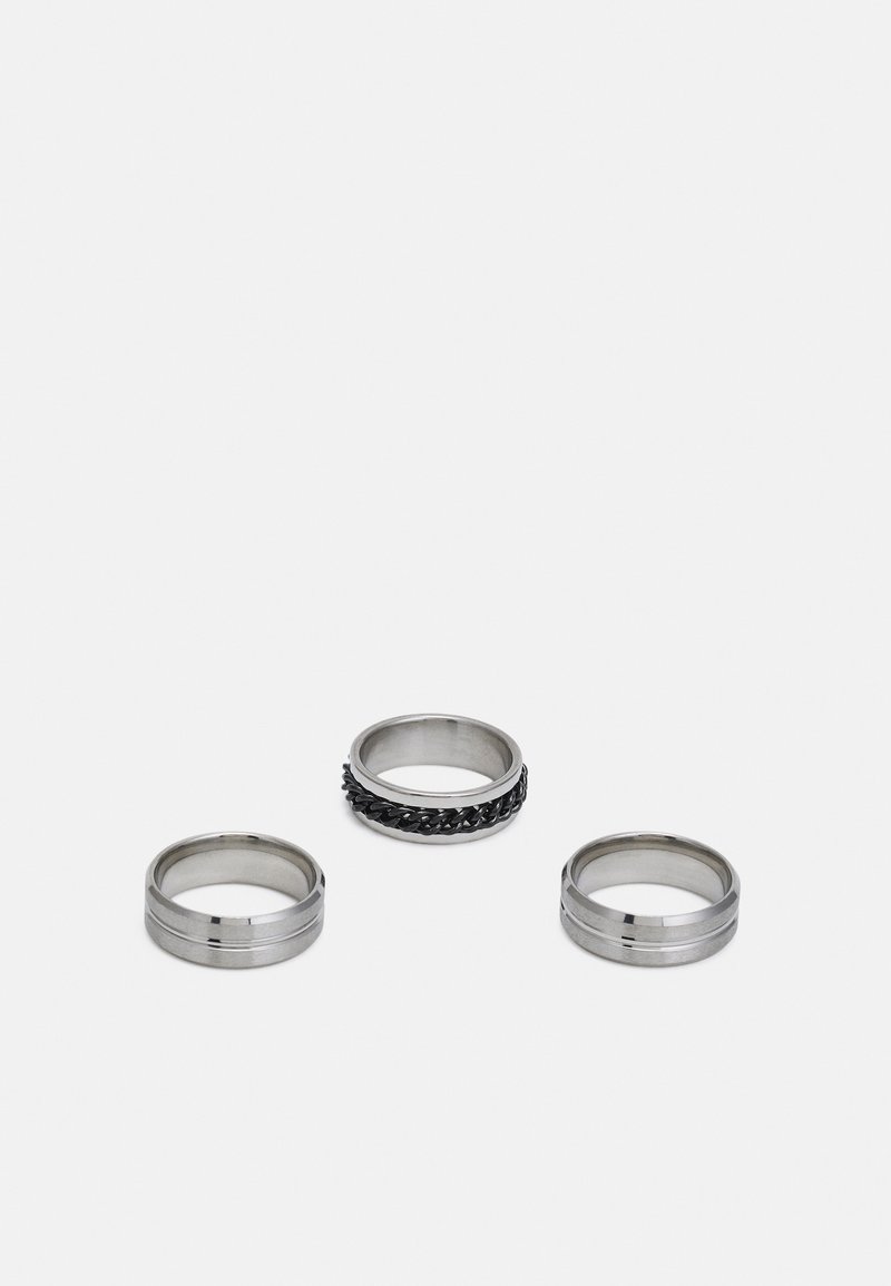 Jack & Jones JACCHAIN UNISEX 3 PACK - Δαχτυλίδι - silver-coloured