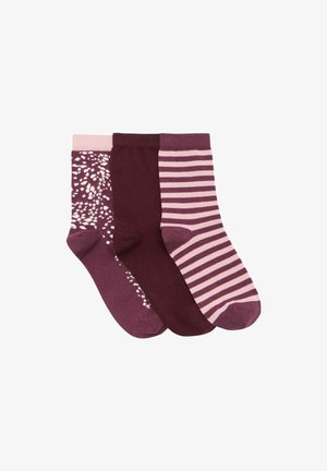 Love & Roses, 3 PACK - Ponožky - purple and pink