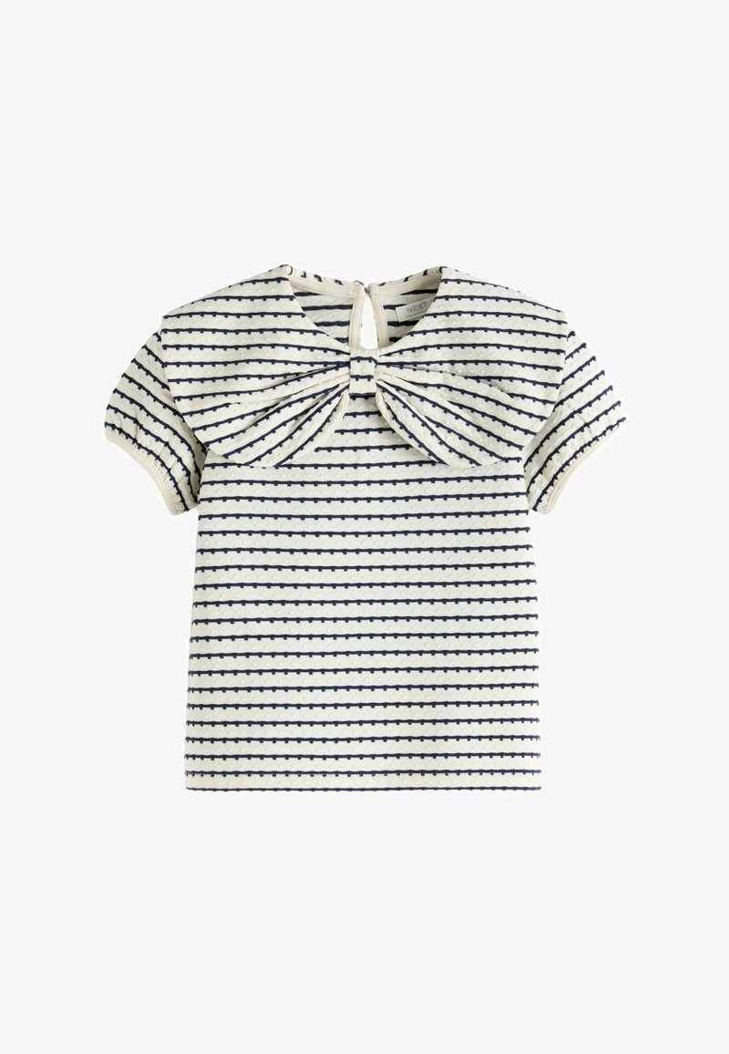Next TEXTURED PUFF SHORT SLEEVE REGULAR FIT - T-shirt med print - black white stripe