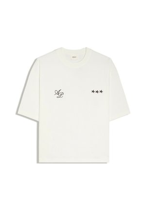Bershka, BOXY-FIT WITH EMBROIDERY - T-SHIRT - T-Shirt print - white