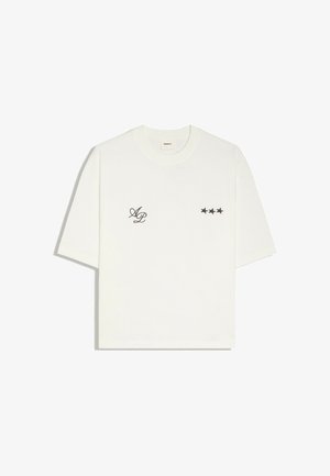 Bershka, BOXY-FIT WITH EMBROIDERY - T-SHIRT - T-Shirt print - white