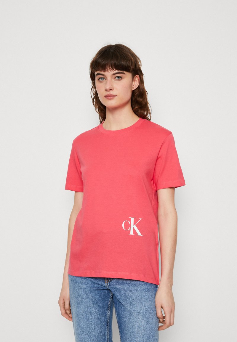 Calvin Klein Jeans COLOR OFF PLACED MONOGRAM TEE Print Tshirt pink