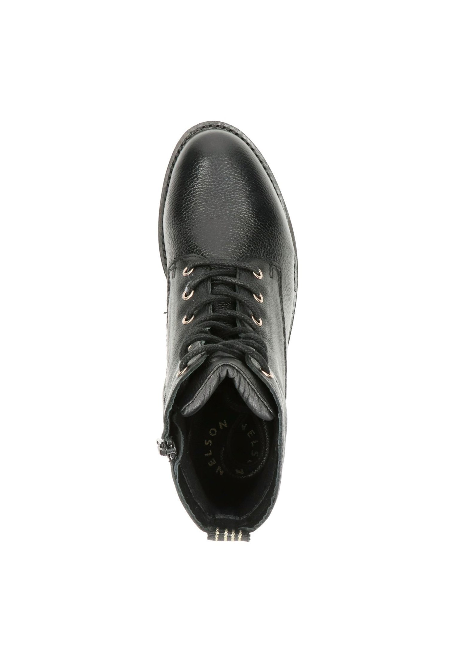 Nelson lakleren veterboots zwart - Schoenen.nl