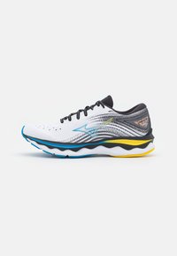 Mizuno - WAVE SKY 6 - Hardloopschoenen neutraal - white/cyber yellow Miniatuurafbeelding 1