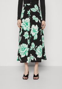 ONLY Tall - ONLPELLA SKIRT - A-vonalú szoknya - black/green Miniatűr kép 1