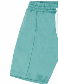 Tyrkise shorts lavet af blødt materiale, med en elastisk talje med snørre og sidelommer.
