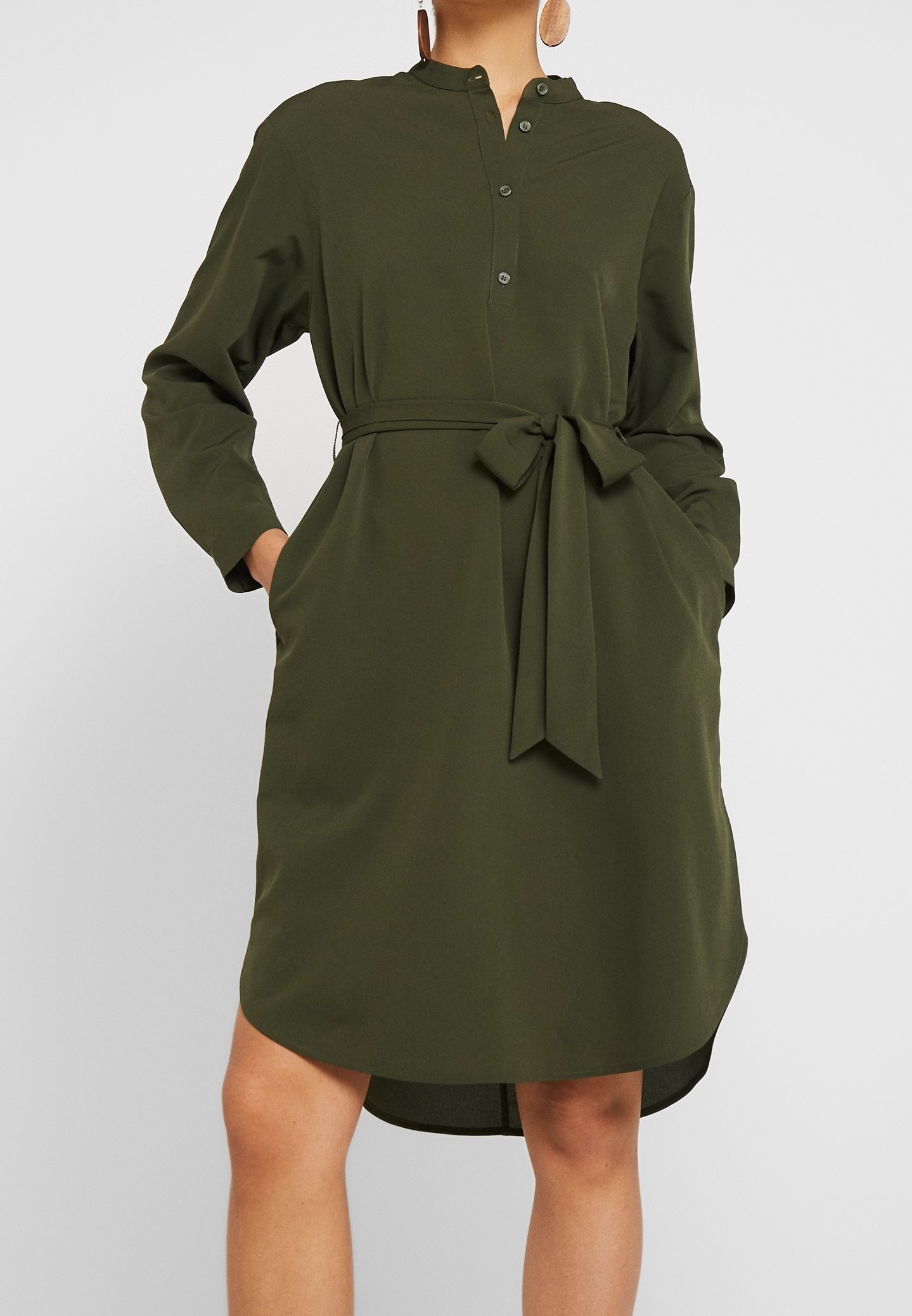 Monki Shirt dress - dark green - (Pre-owned) - Zalando Monki Shirt dress - dark green - (Pre-owned) - Zalando