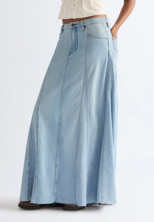 RADIATING - Falda vaquera - blue