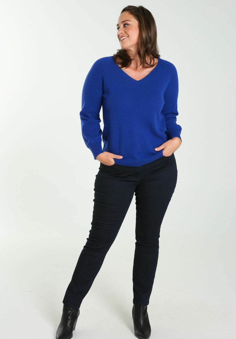 Damen Strickjacken | Promiss Strickpullover royal blue/blau - EP15330 Damen Strickjacken | Promiss Strickpullover royal blue/blau - EP15330